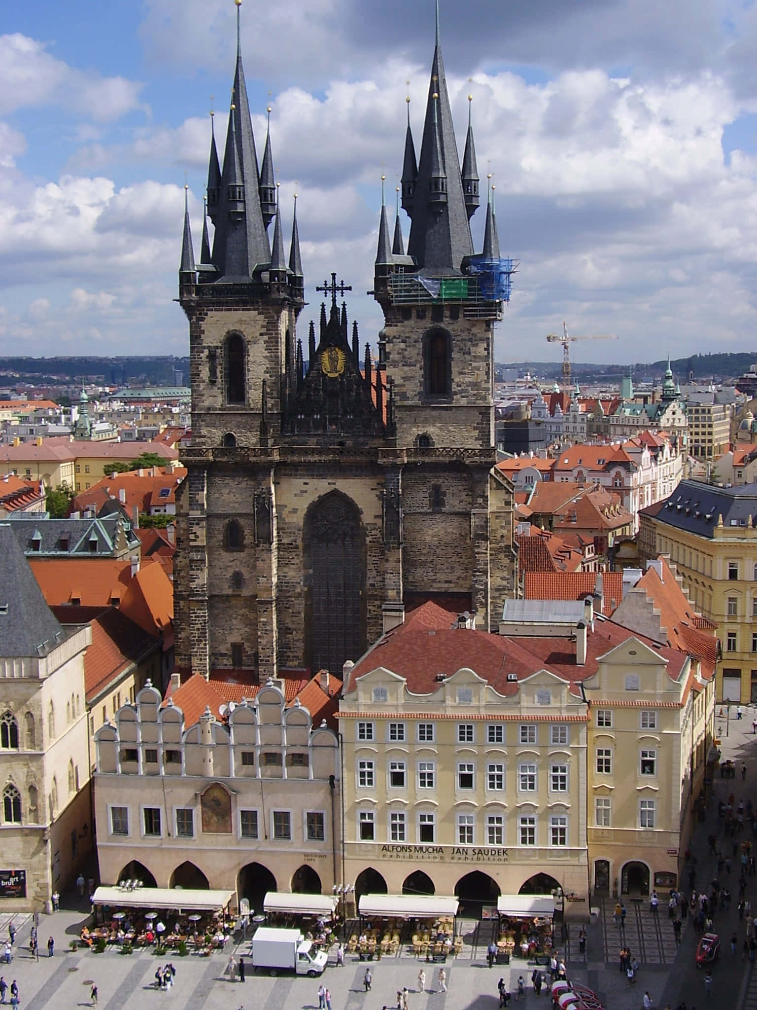 Tyn Church, Gothic church, dark spires, Full HD Phone Wallpaper