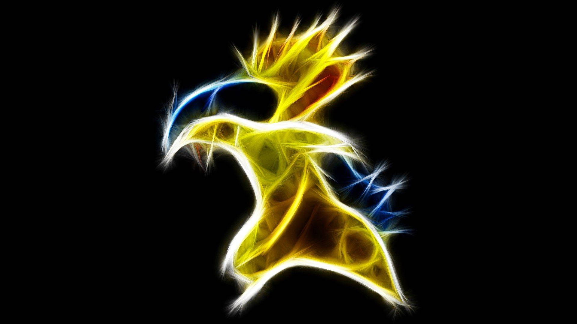 Typhlosion, black, electric yellow, Full HD Desktop Wallpaper