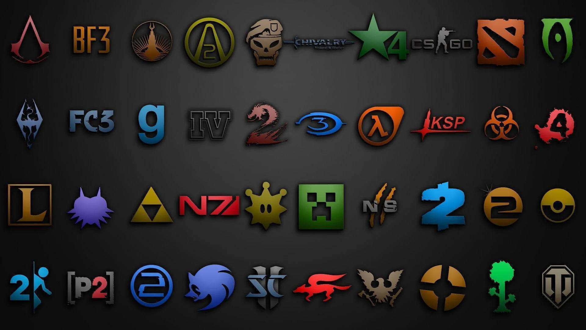 Gamer Logo Collection, video game, franchise logos, Full HD Desktop Wallpaper