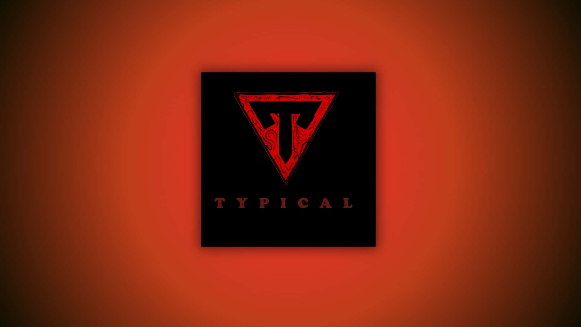 black square, red ornate triangle, typical, Full HD Desktop Wallpaper