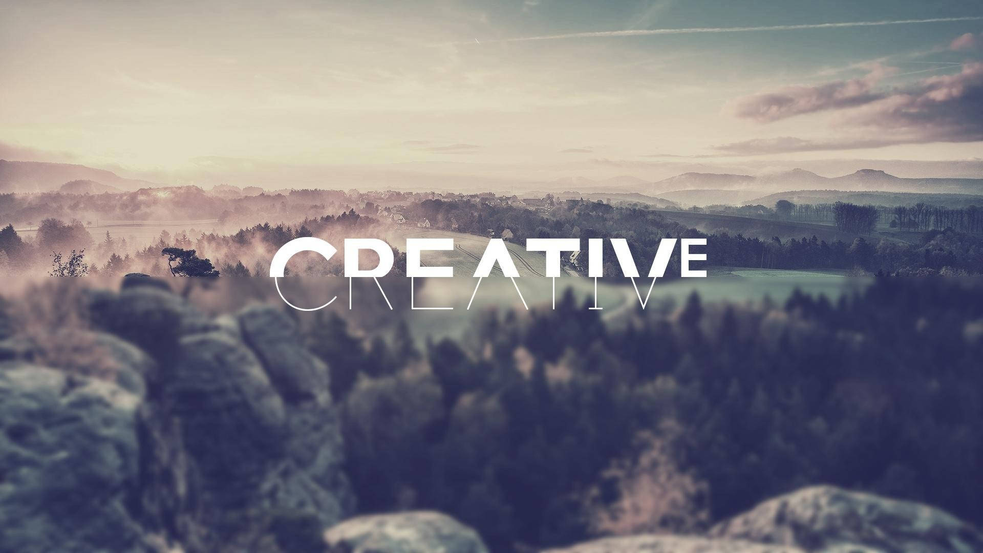 CREATIVE, misty mountain landscape, dawn, Full HD Desktop Wallpaper