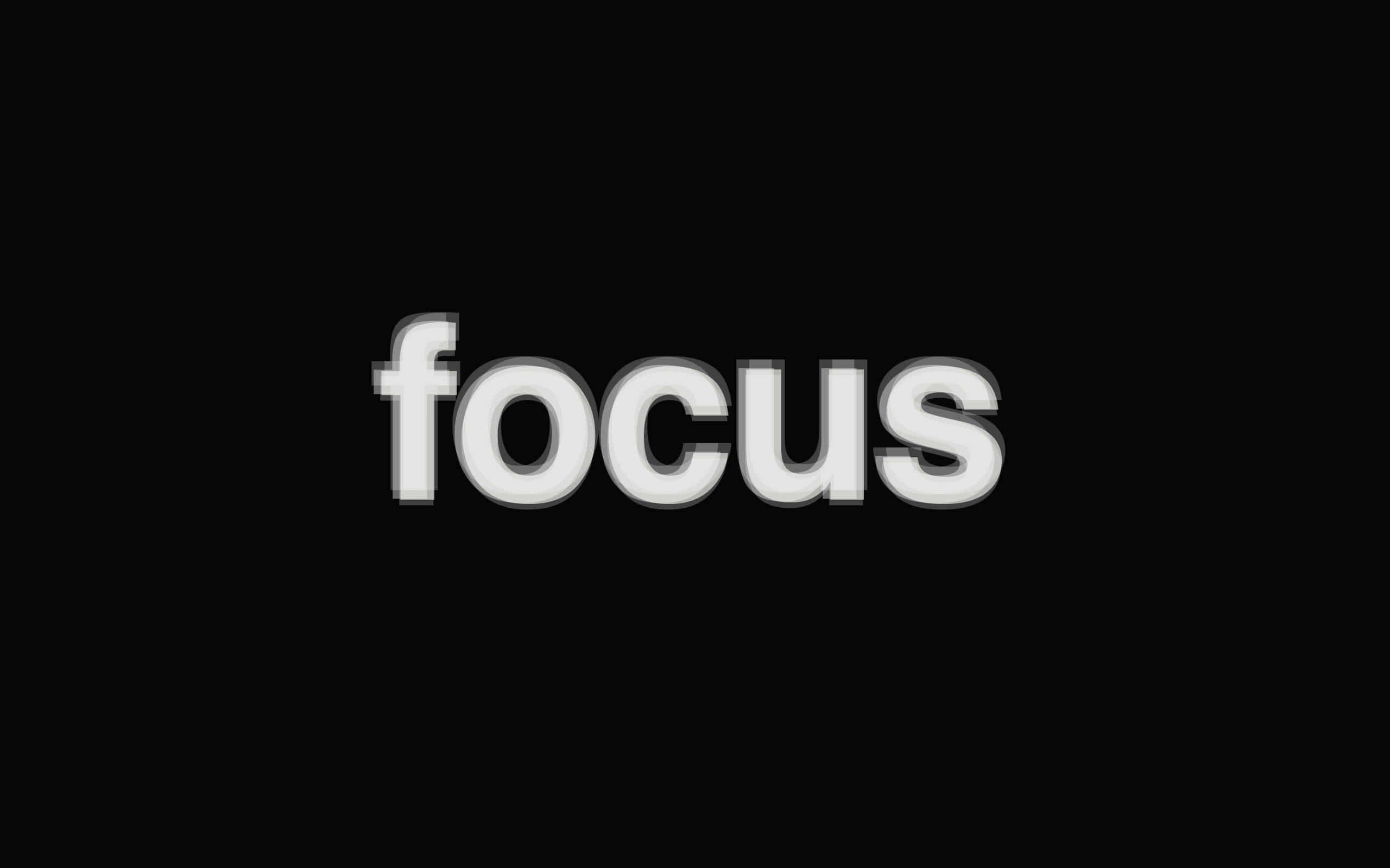 focus, white, 3d letters, 2K Desktop Wallpaper