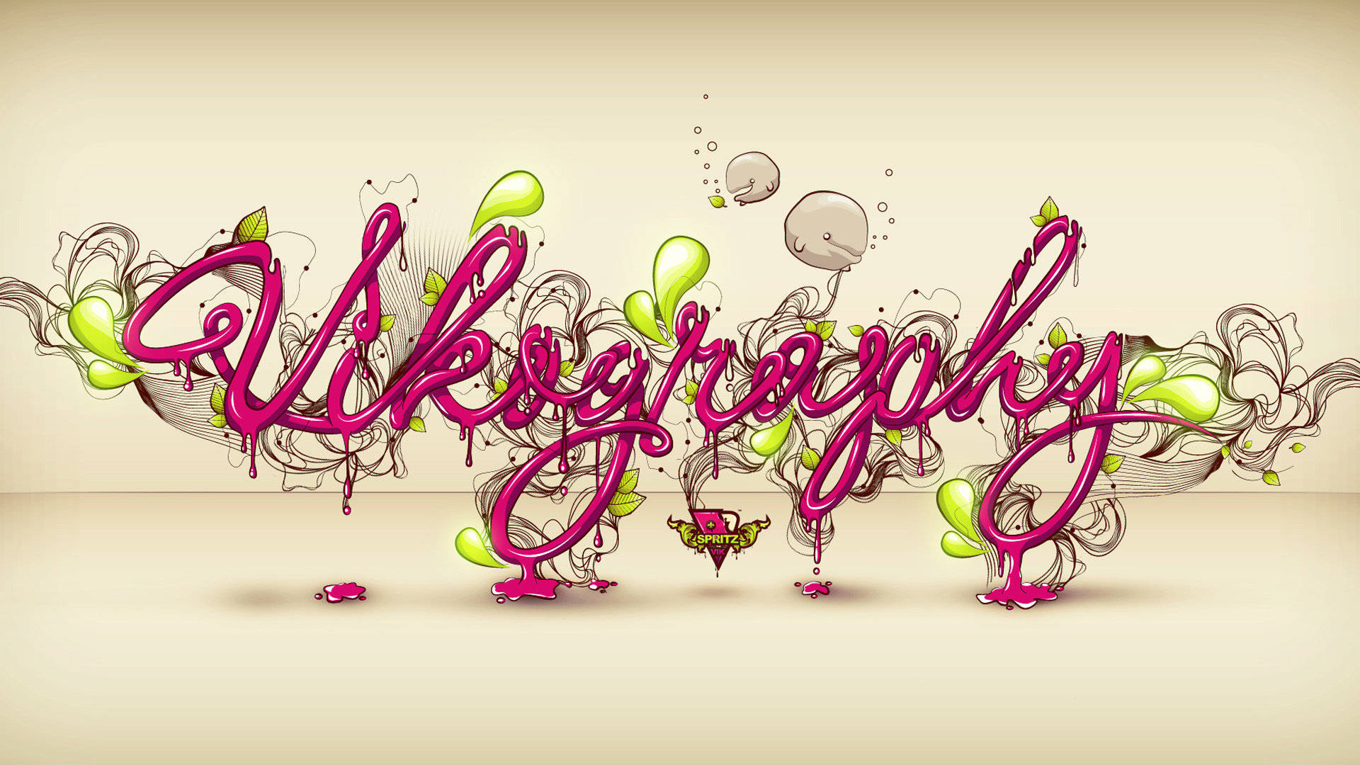 vibrant pink, 3d-rendered word art, dripping paint, Full HD Desktop Wallpaper