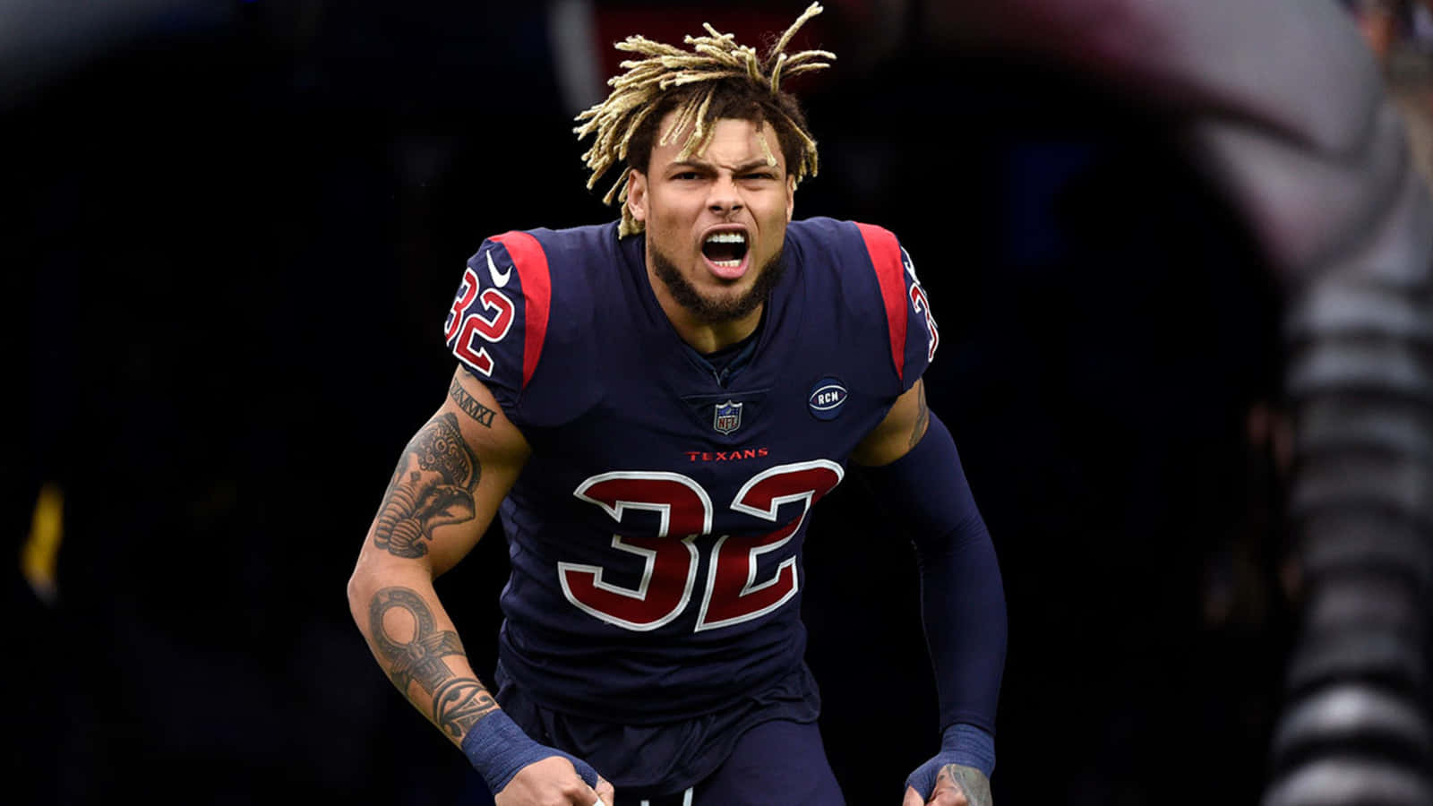 Tyrann Mathieu, navy blue Texans jersey, number 32, HD Desktop Wallpaper