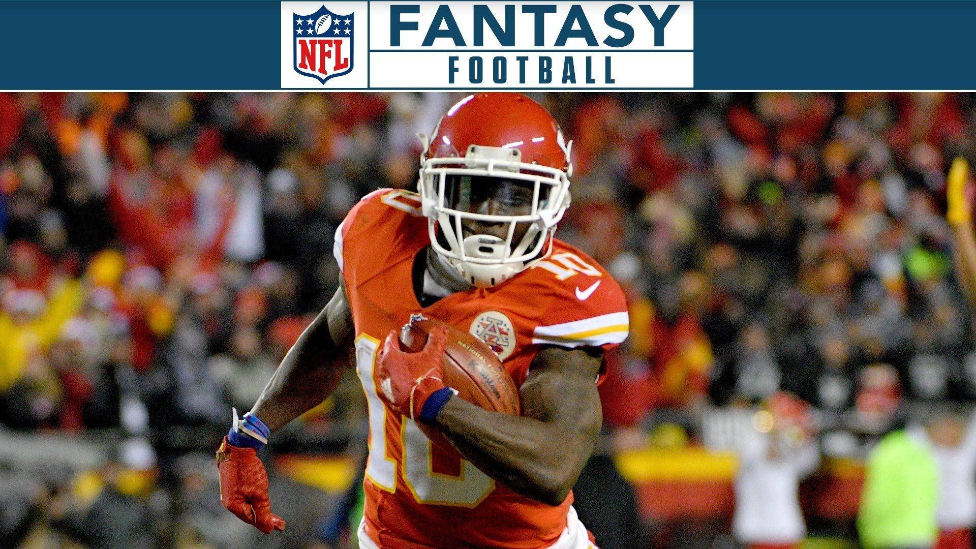 Tyreek Hill, red uniform, stadium lights, Full HD Desktop Wallpaper