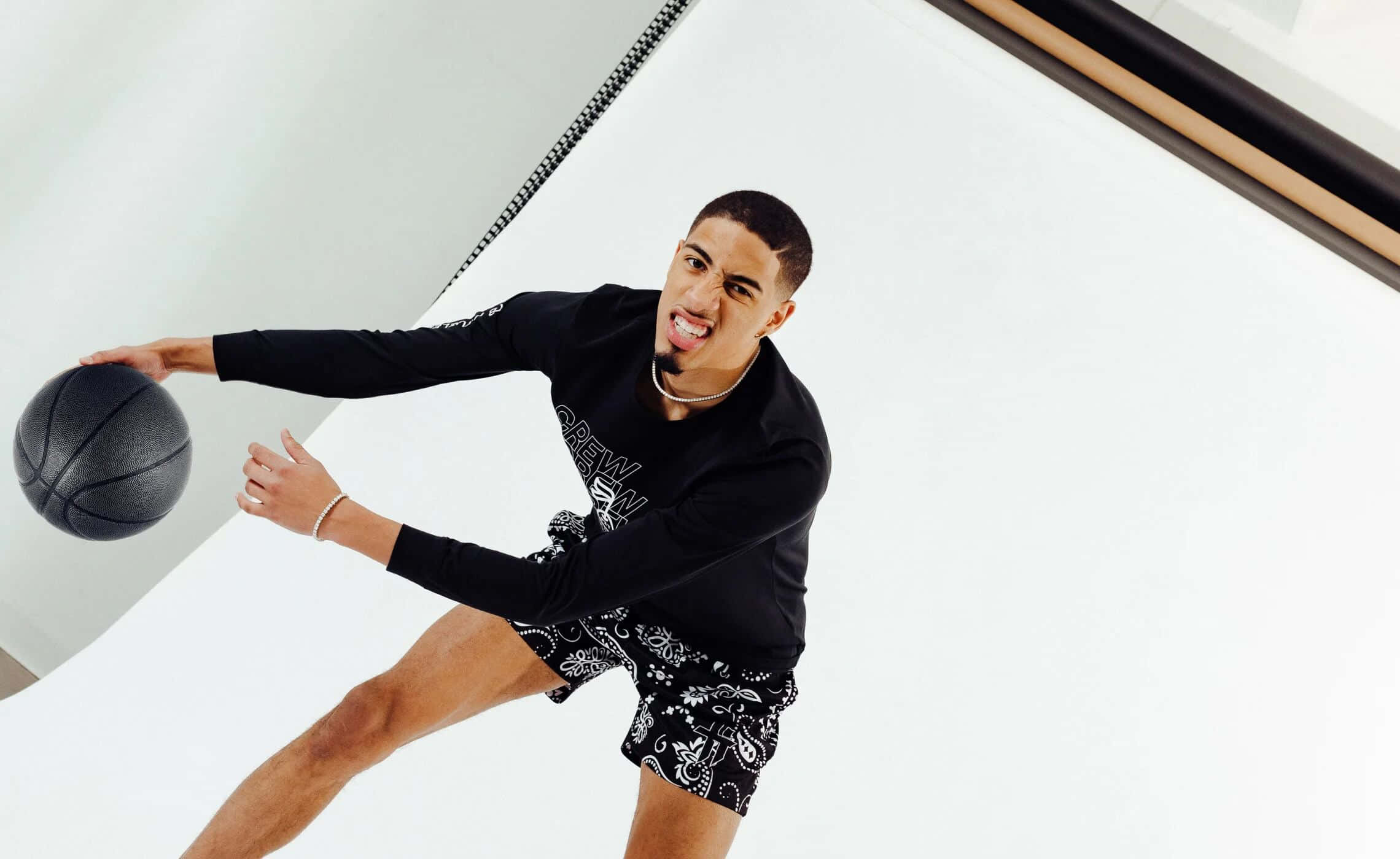 Tyrese Haliburton, basketball, black athletic wear, Full HD Desktop Wallpaper