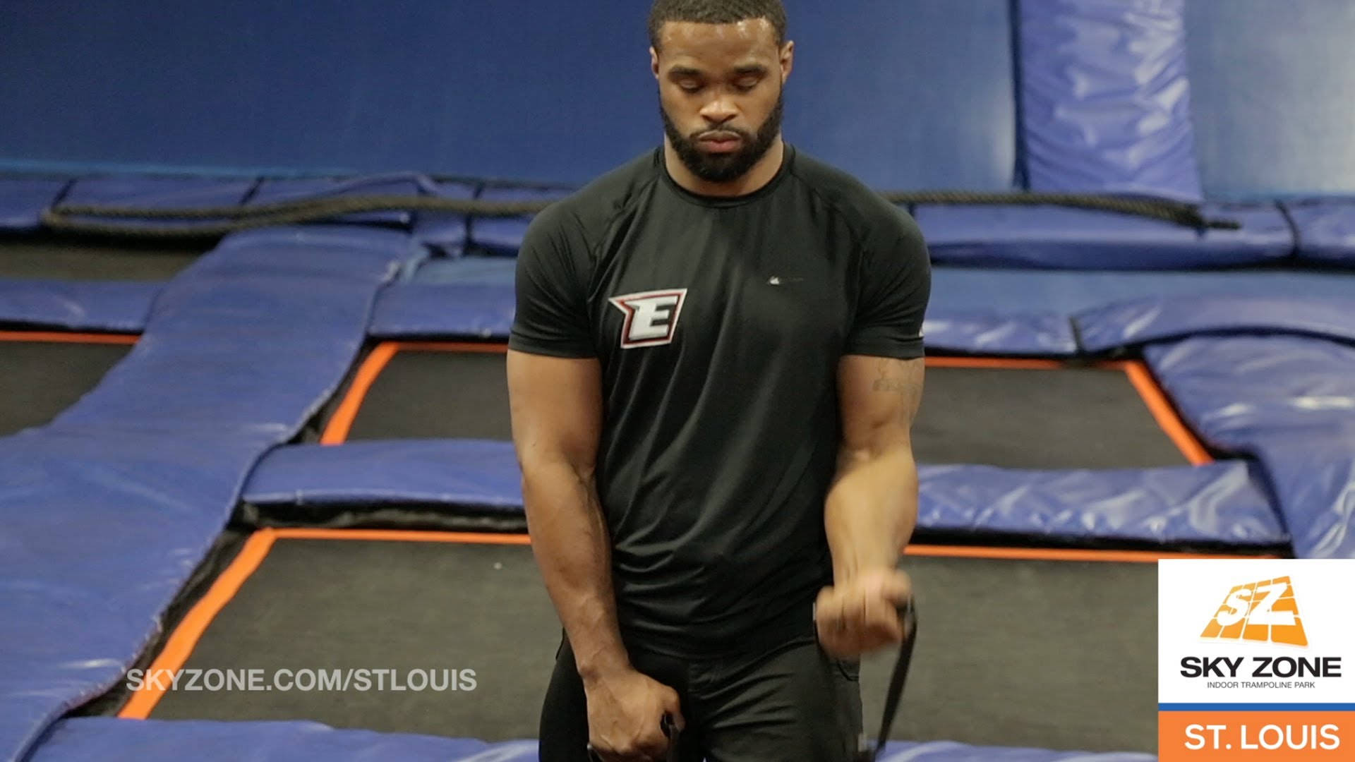 Tyron Woodley, trampoline, indoor trampoline park, Full HD Desktop Wallpaper