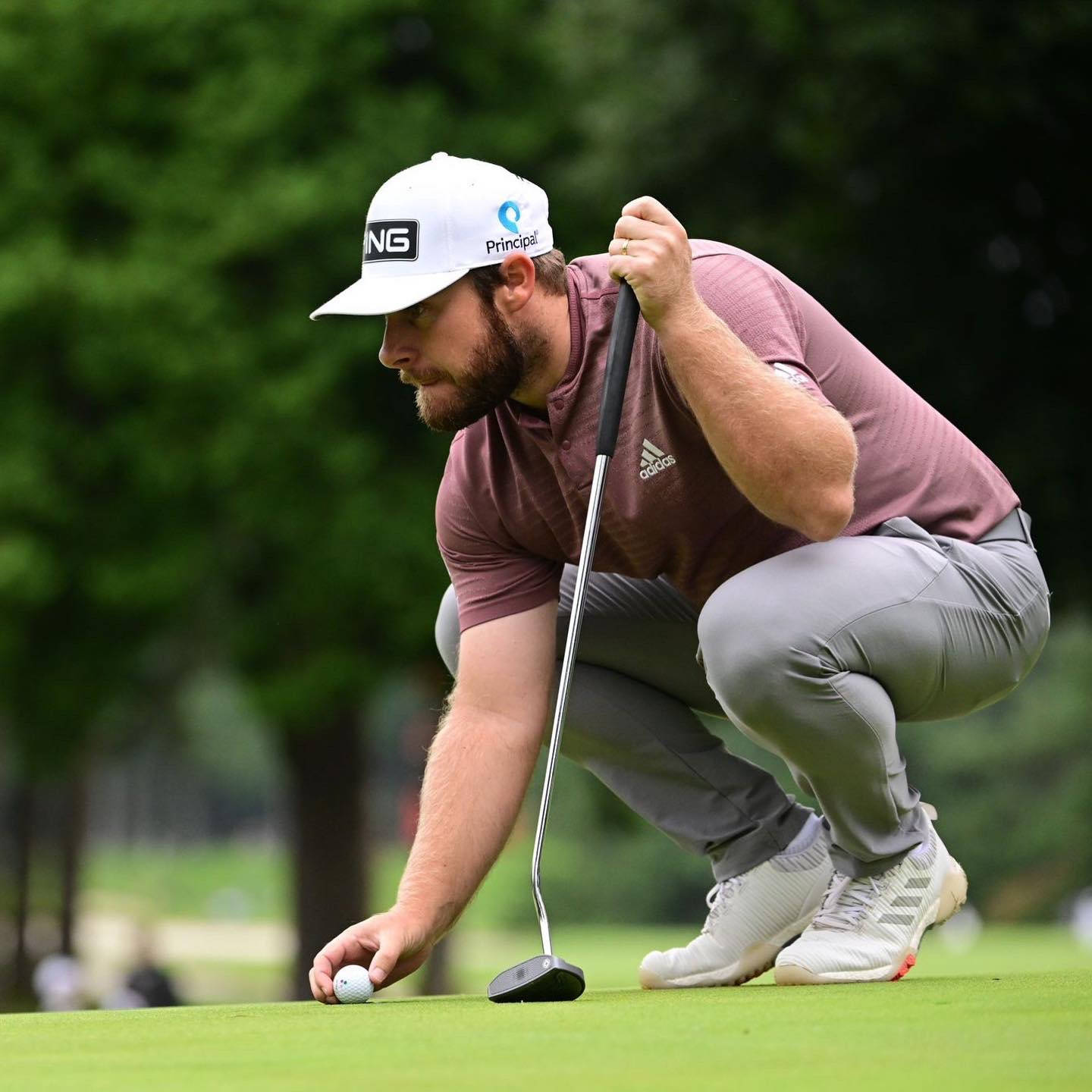Tyrrell Hatton, putting green, golf ball, HD Desktop Wallpaper