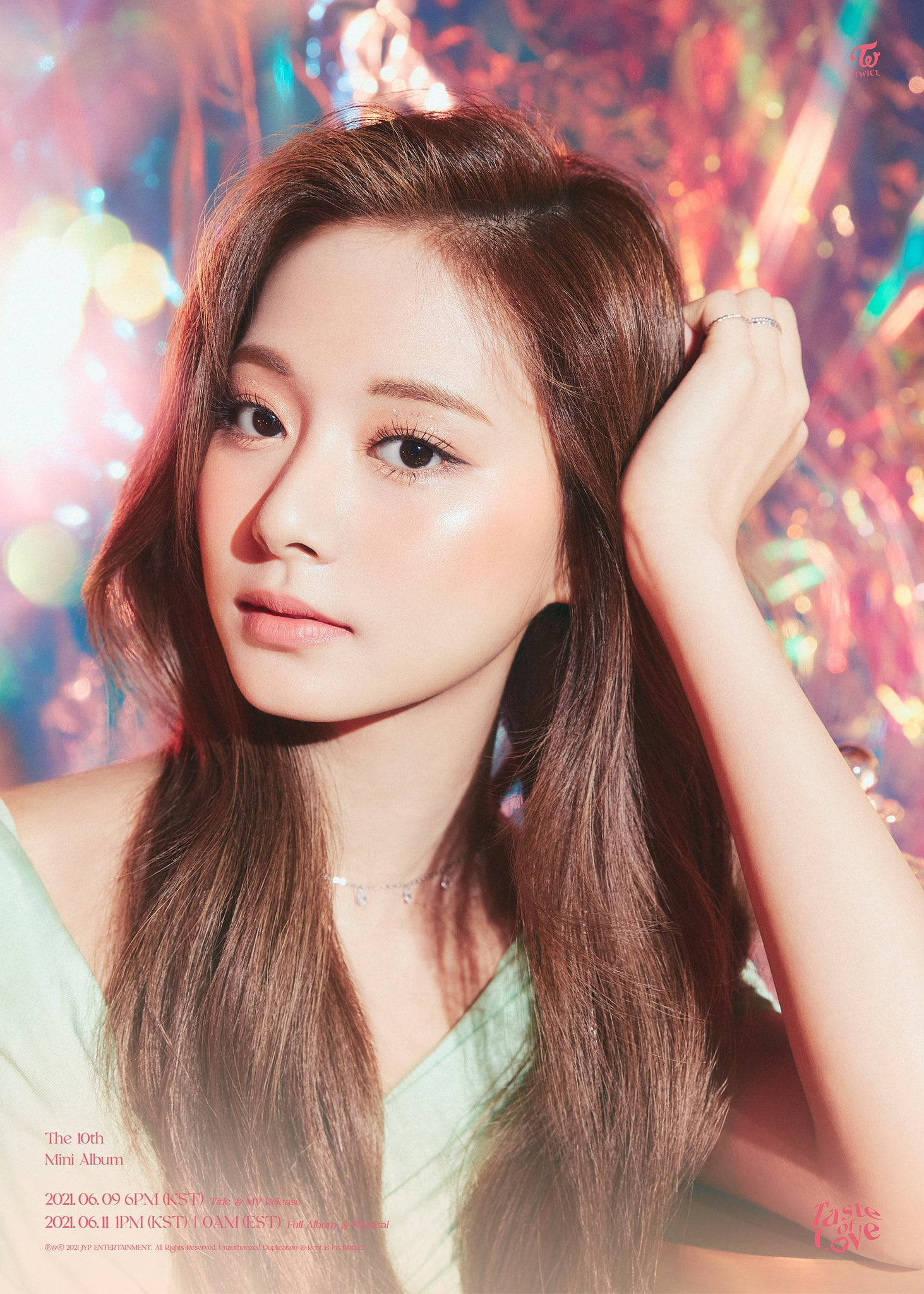 Tzuyu, bokeh background, colorful lights, Full HD Phone Wallpaper