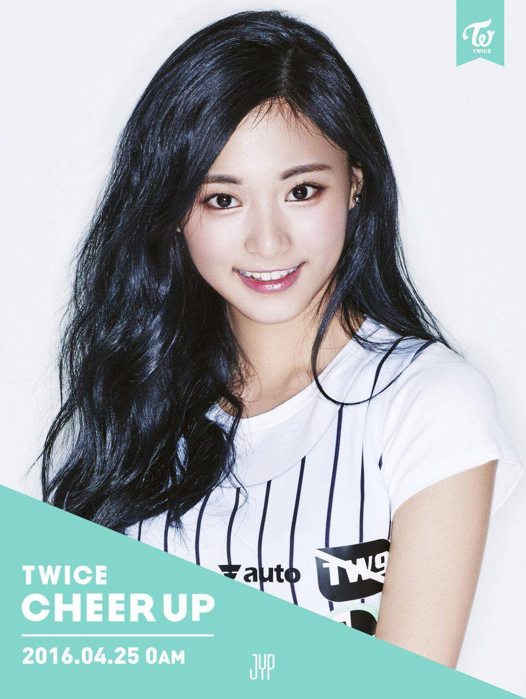 Tzuyu, cheer up promotional poster, white striped shirt, HD Phone Wallpaper