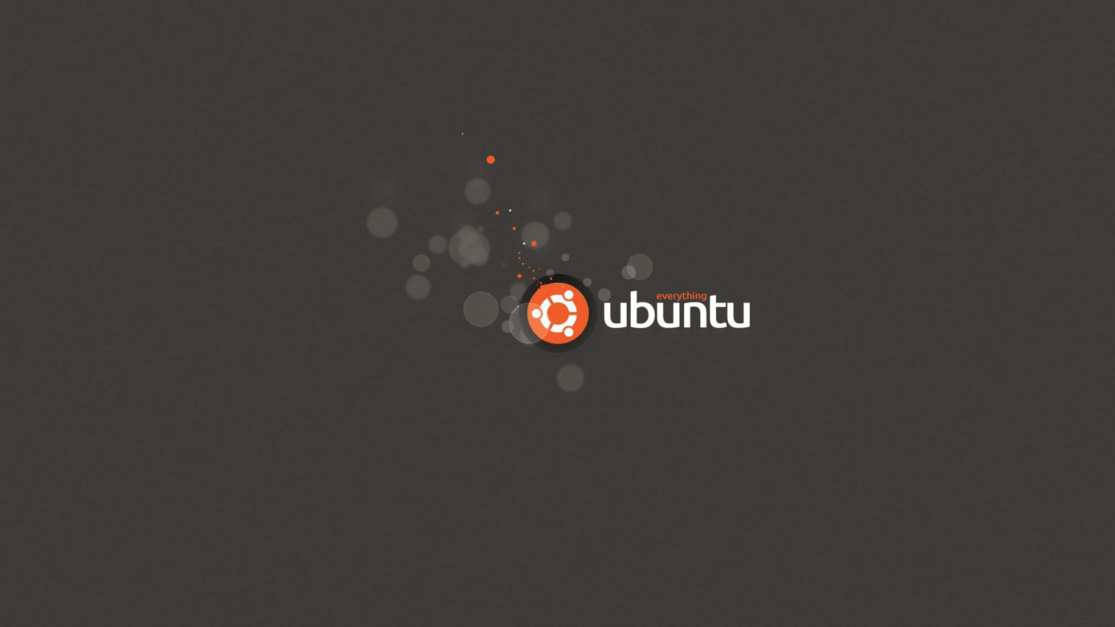 Ubuntu, orange circle, white text, 4K Desktop Wallpaper