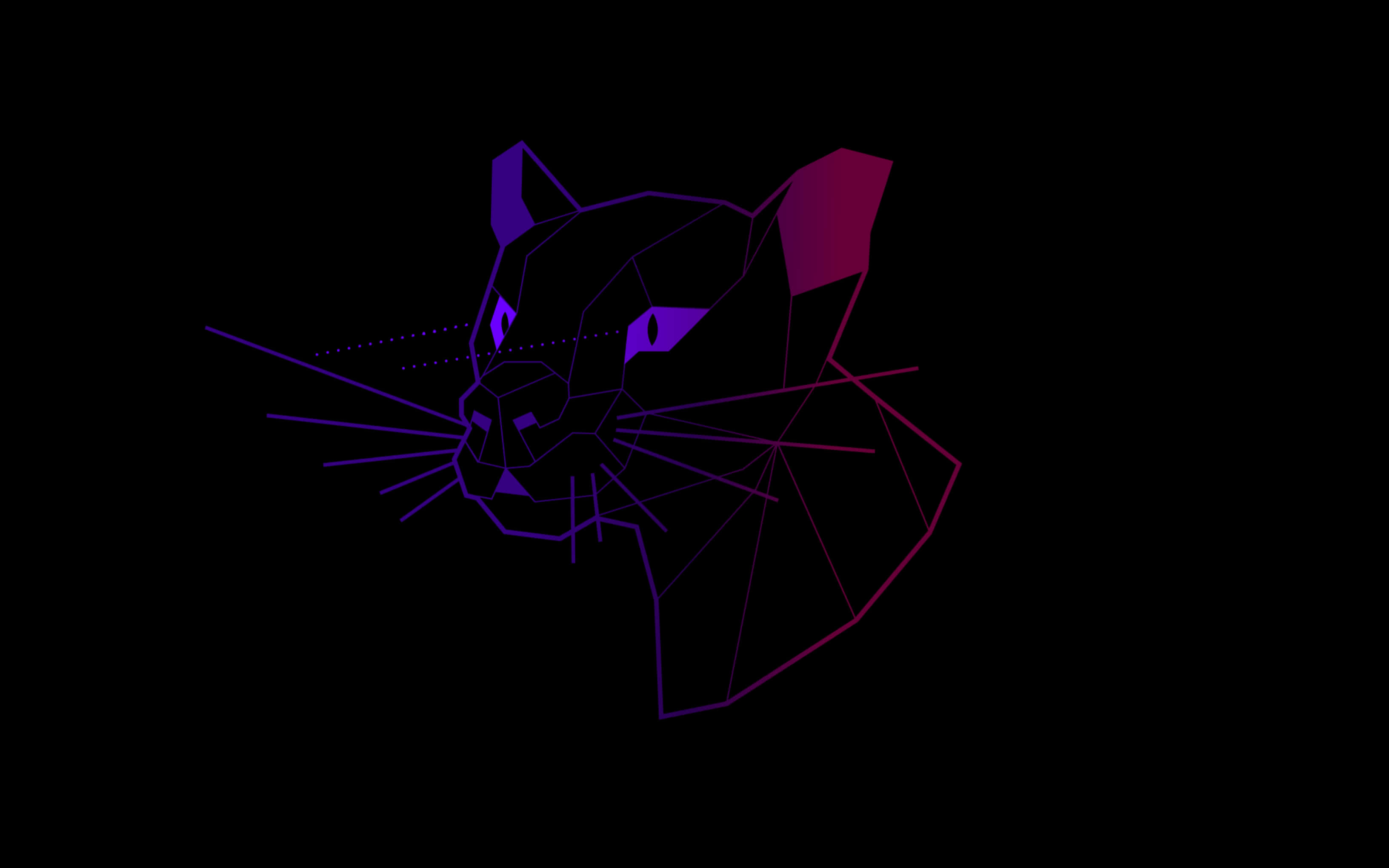 Ubuntu 4K, glowing purple, magenta lines, 2K Desktop Wallpaper