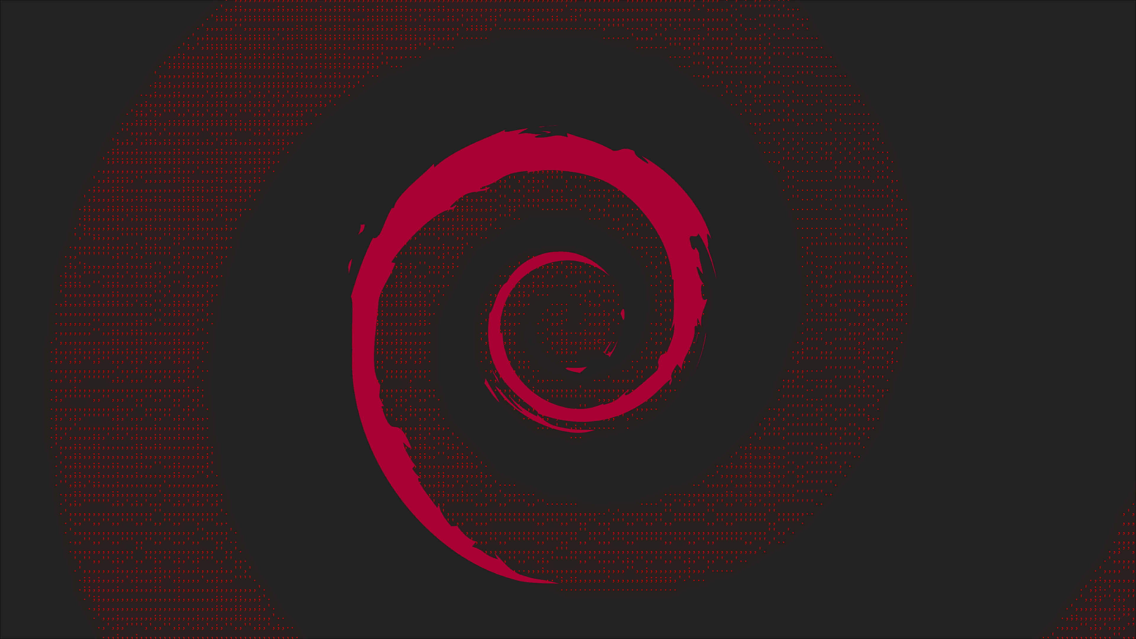 Ubuntu 4K, 3840 x 2160, bold red spiral logo, 4K Desktop Wallpaper