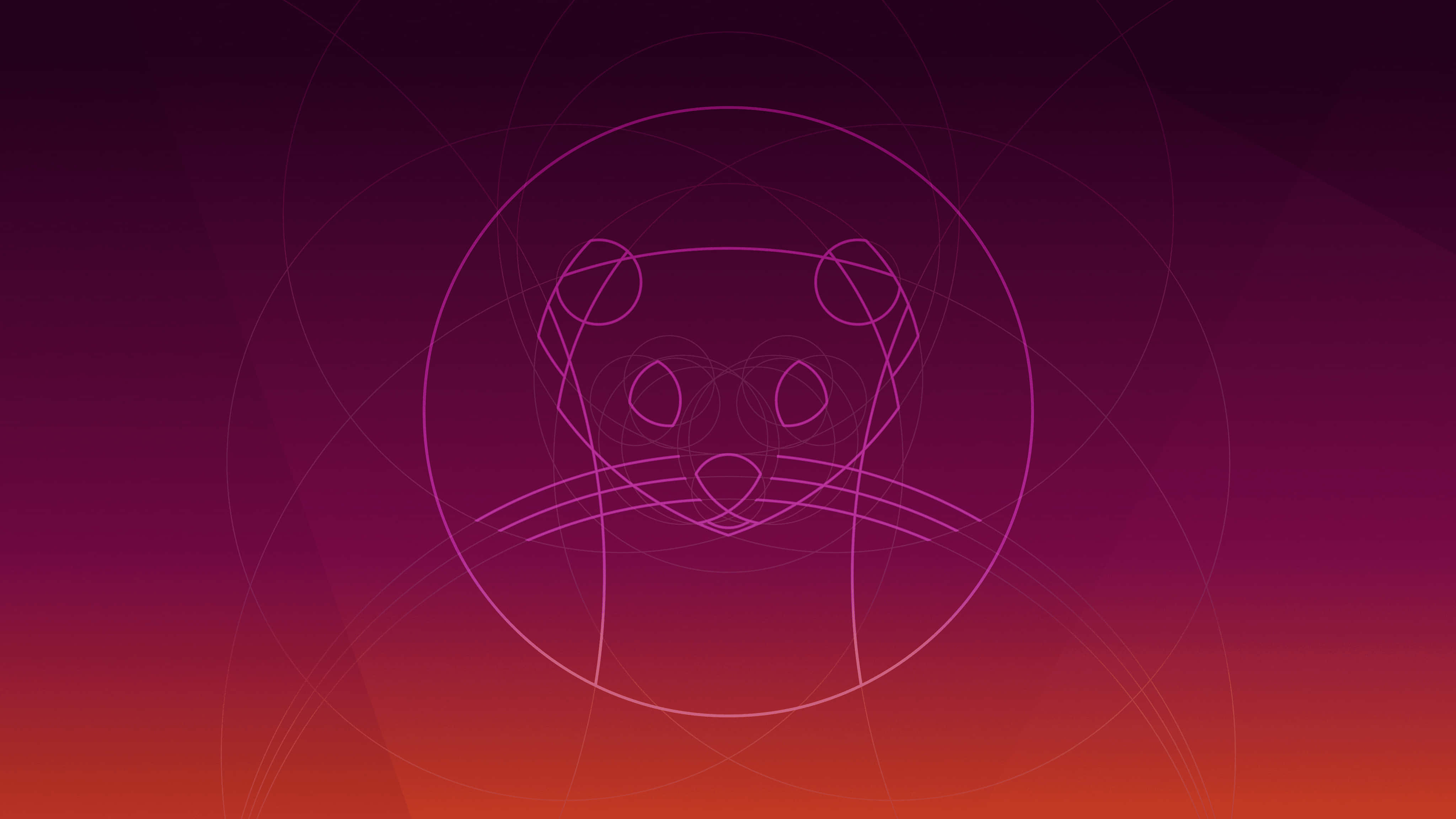 Ubuntu 4K, 4096 x 2304, minimalist line-art otter face, 4K Desktop Wallpaper