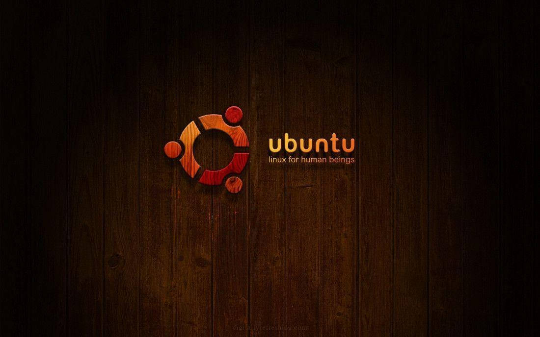 Ubuntu, Ubuntu logo, wooden texture, SD Desktop Wallpaper