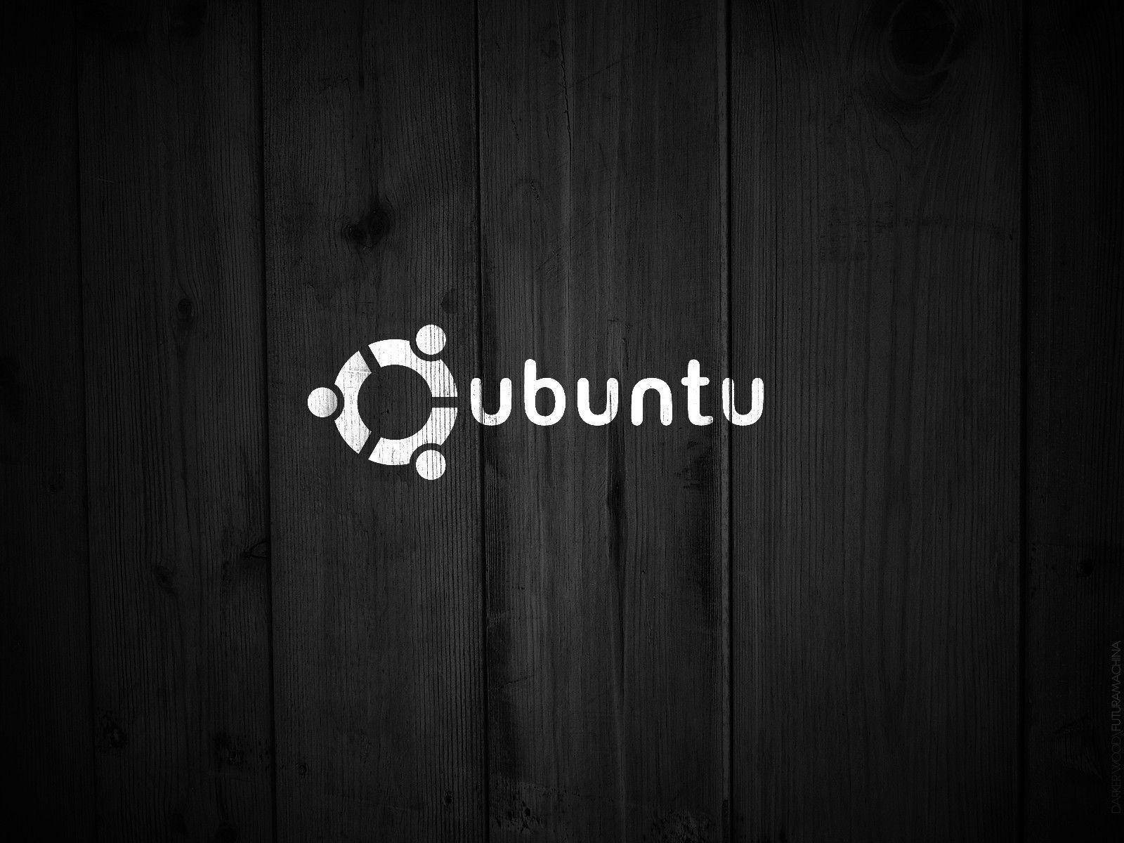 Ubuntu, white, dark textured wooden background, HD Desktop Wallpaper