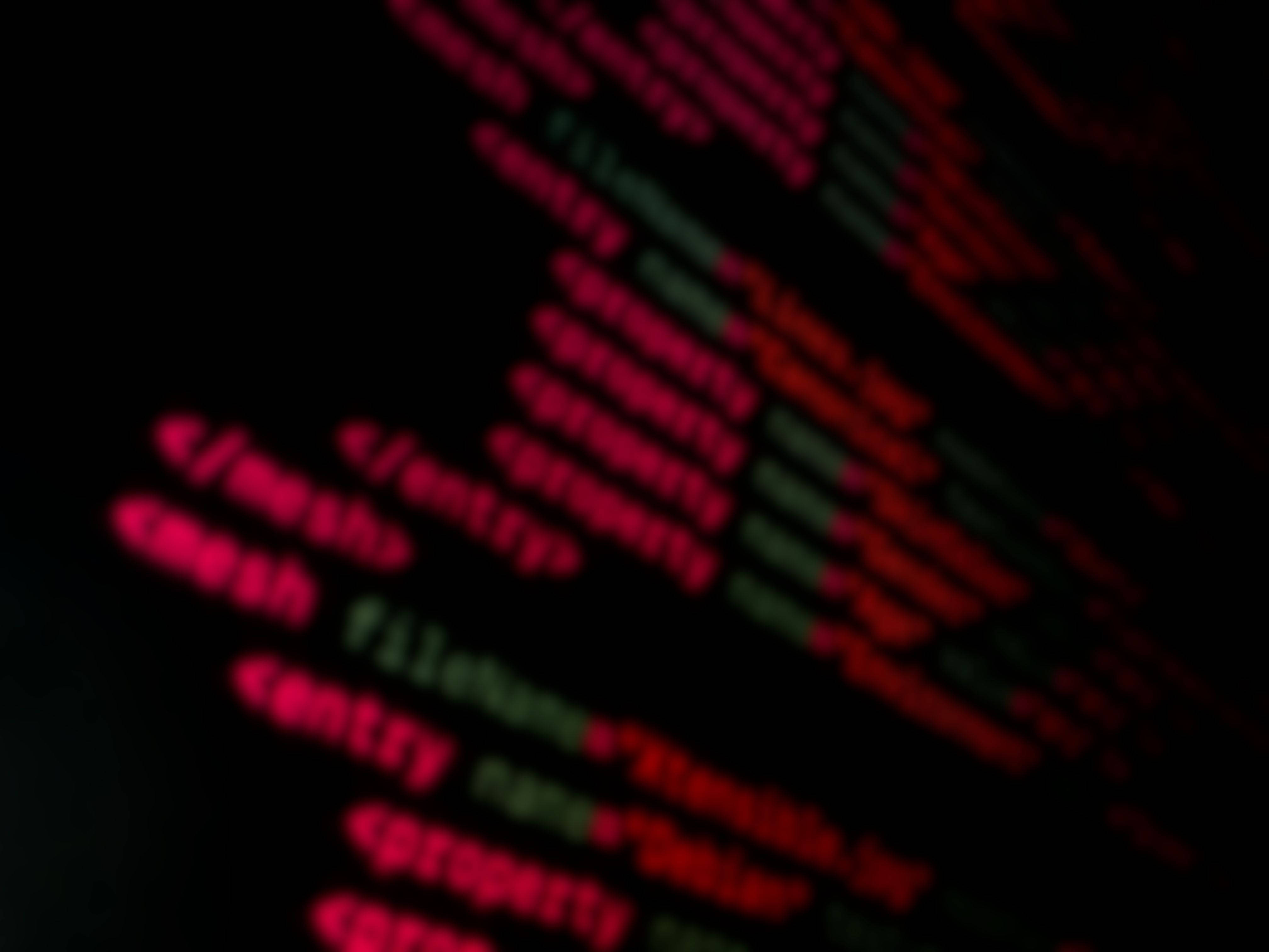 Ubuntu, blurry, glowing red and green code lines, 4K Desktop Wallpaper