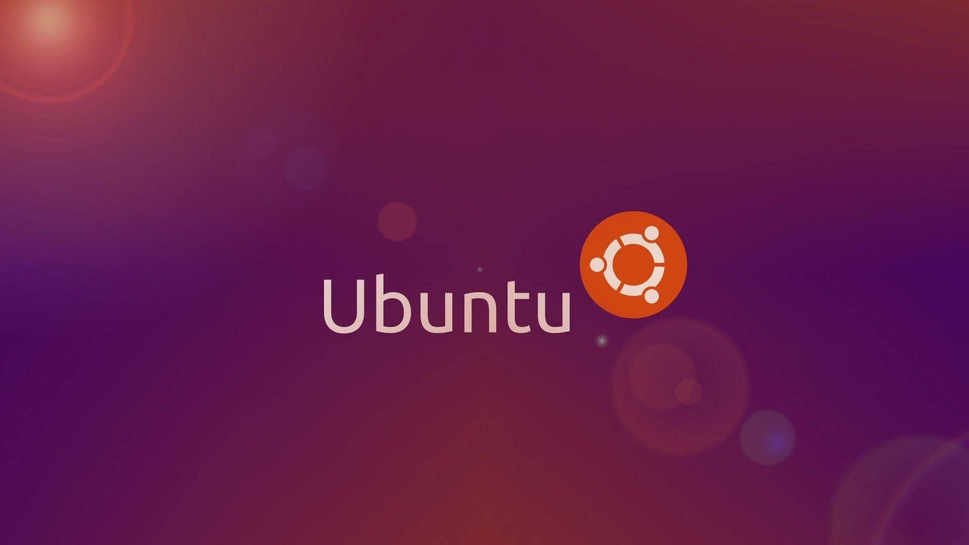Ubuntu, gradient purple and orange background, lens flare effects, Full HD Desktop Wallpaper
