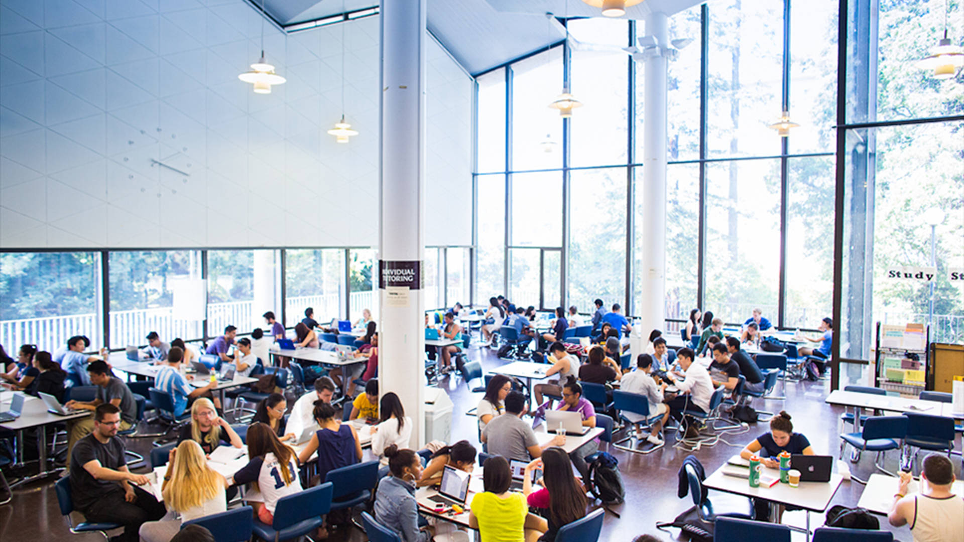UCB, Student Study Hall, modern library, Full HD Desktop Wallpaper