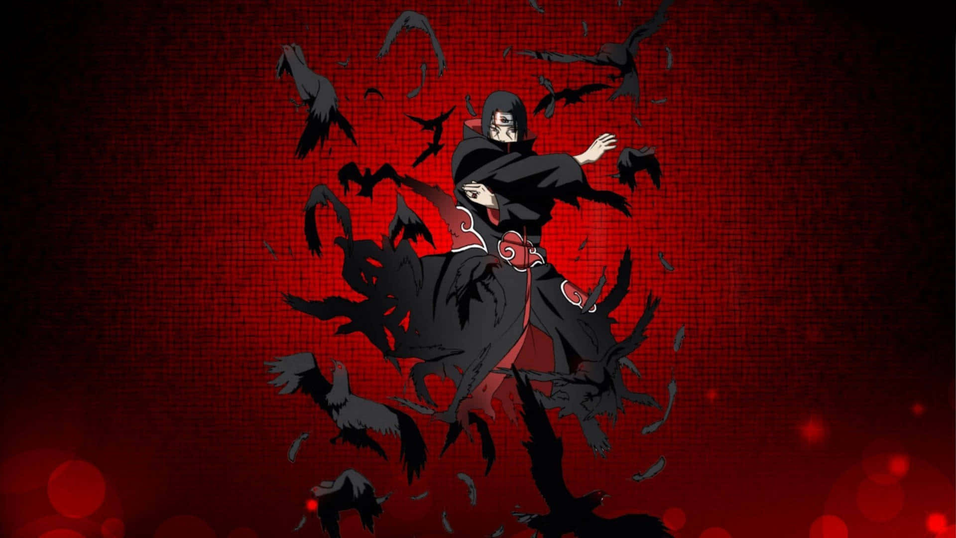 Uchiha Clan, black cloak, flying crows, Full HD Desktop Wallpaper