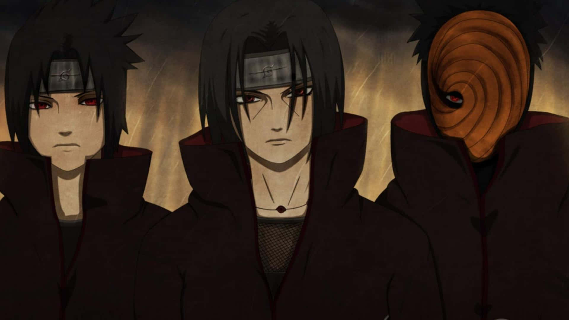 Uchiha Clan, anime characters, dark cloaks, Full HD Desktop Wallpaper