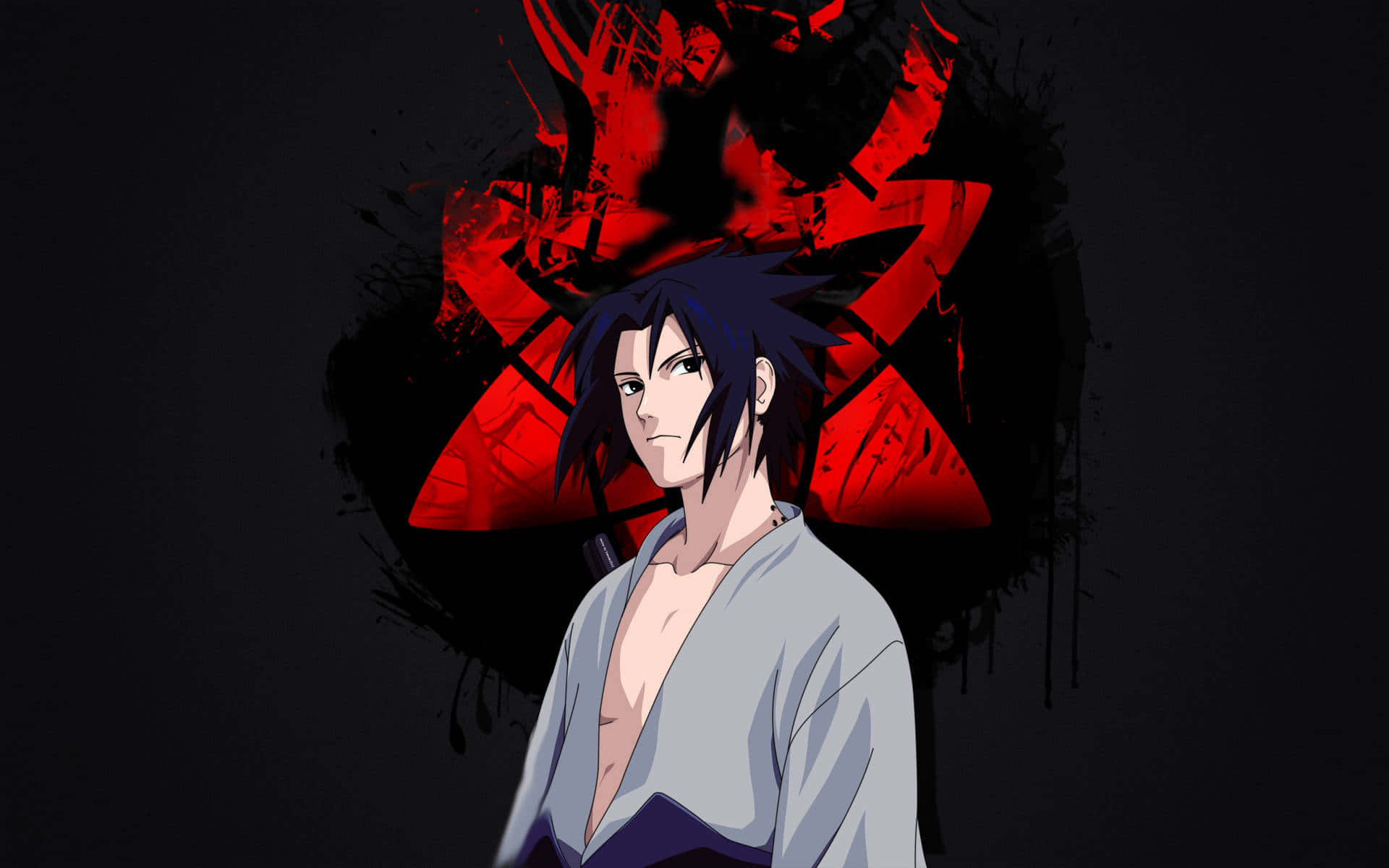 Uchiha Clan, spiky dark hair, red eye symbol, Full HD Desktop Wallpaper