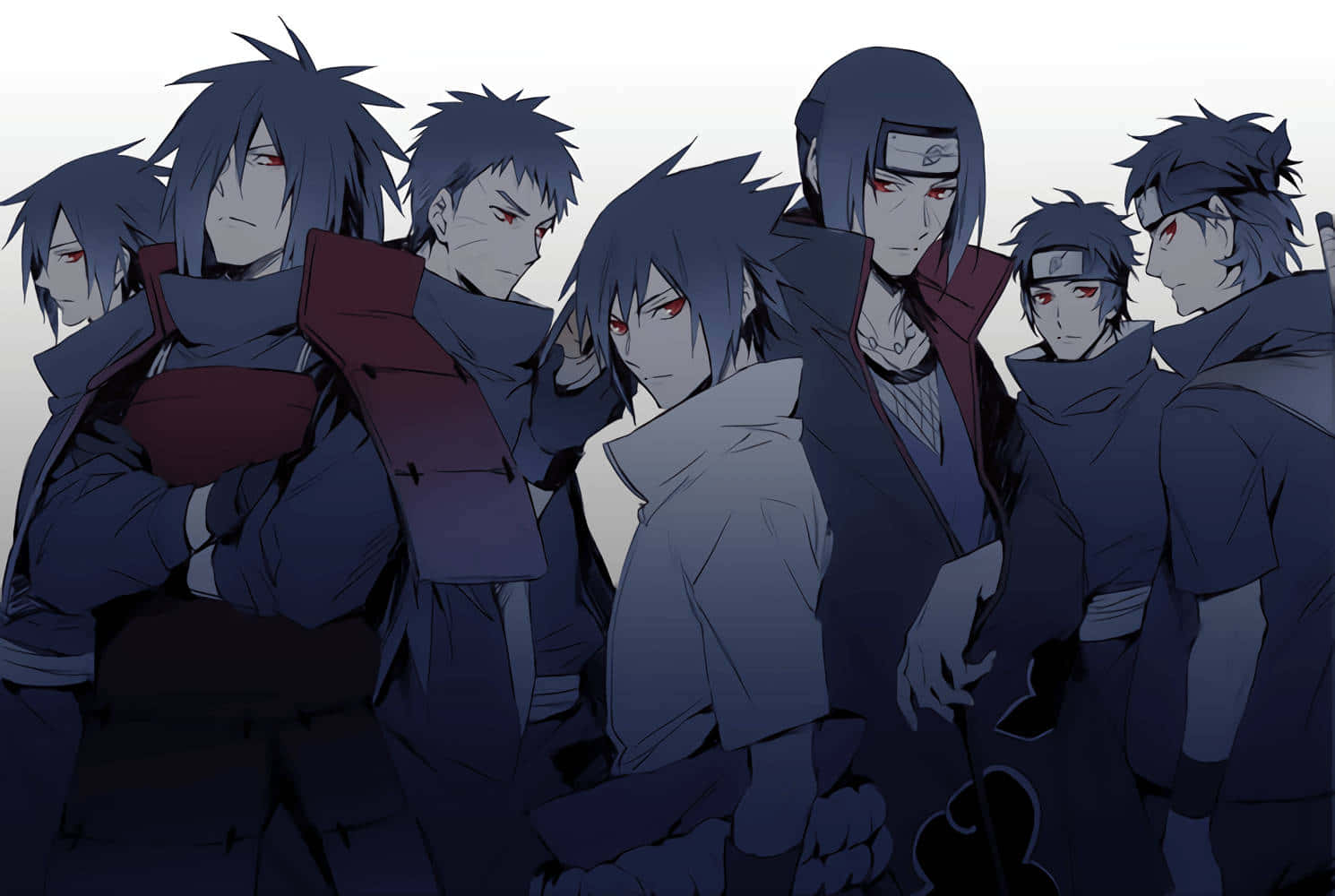 Uchiha Clan, dark hair, red eyes, HD Desktop Wallpaper
