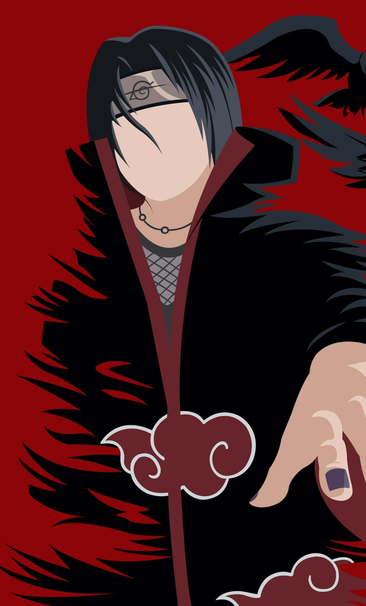 Uchiha iPhone, black hood, black cloak, Full HD Phone Wallpaper