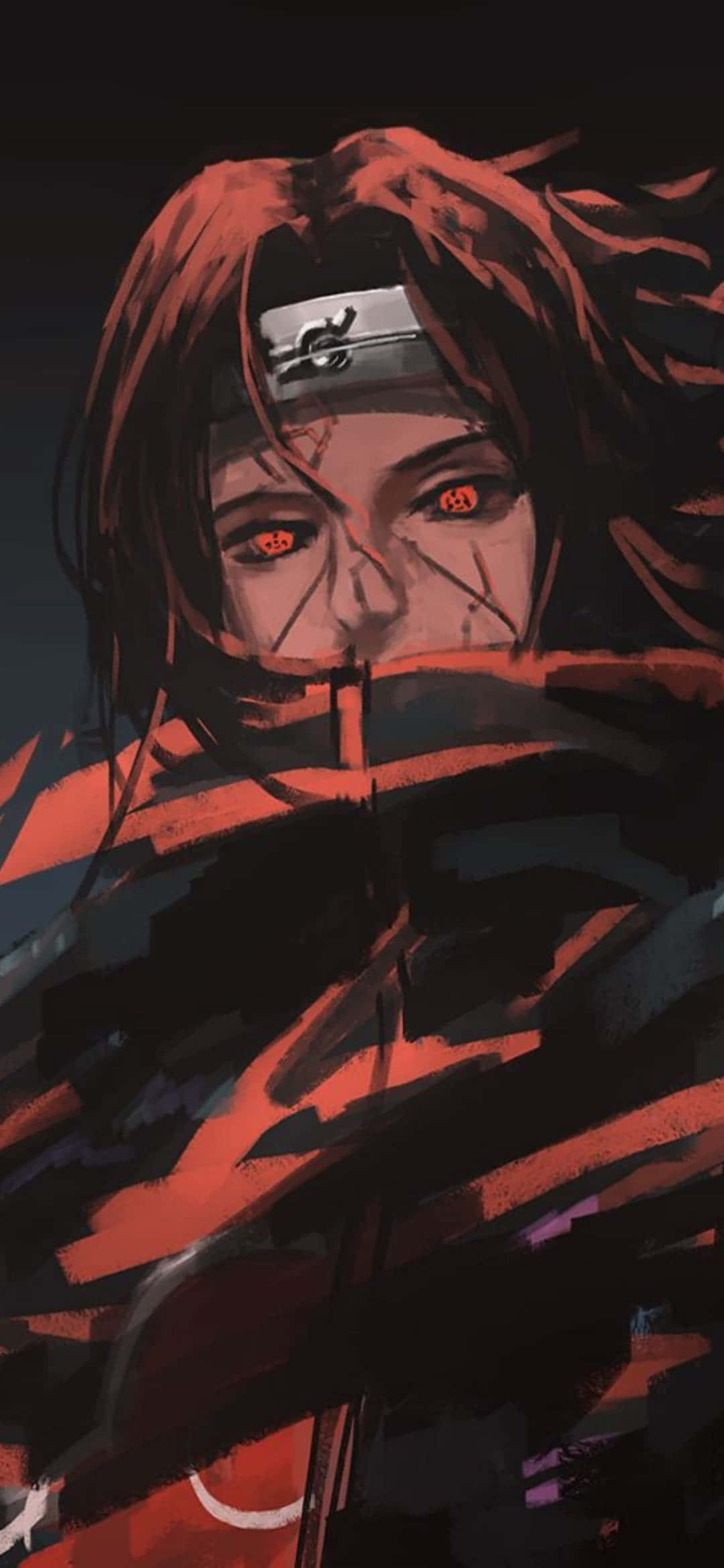 Uchiha iPhone, red eyes, headband, Full HD Phone Wallpaper