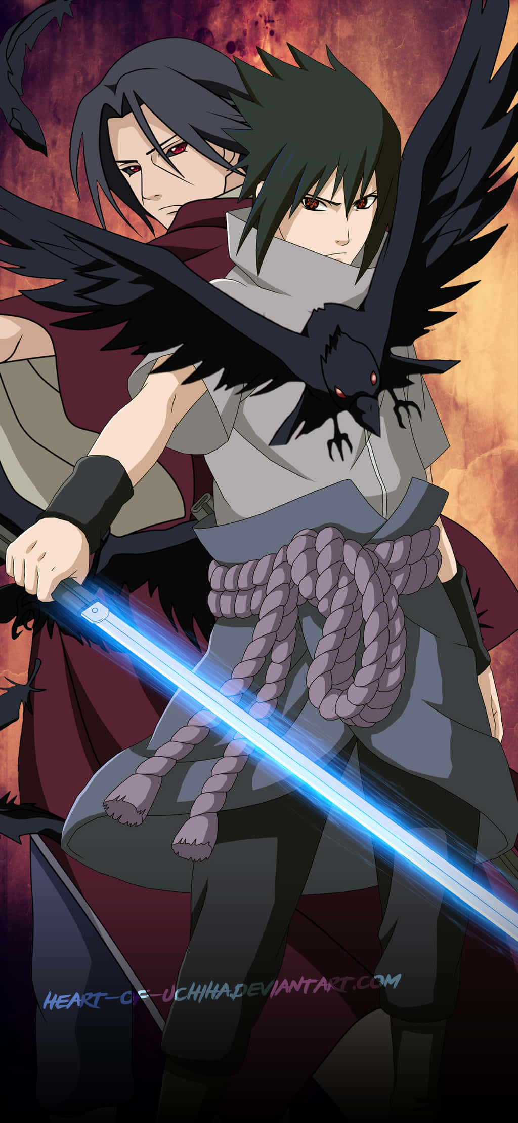 Uchiha, iPhone, black wings, Full HD Phone Wallpaper