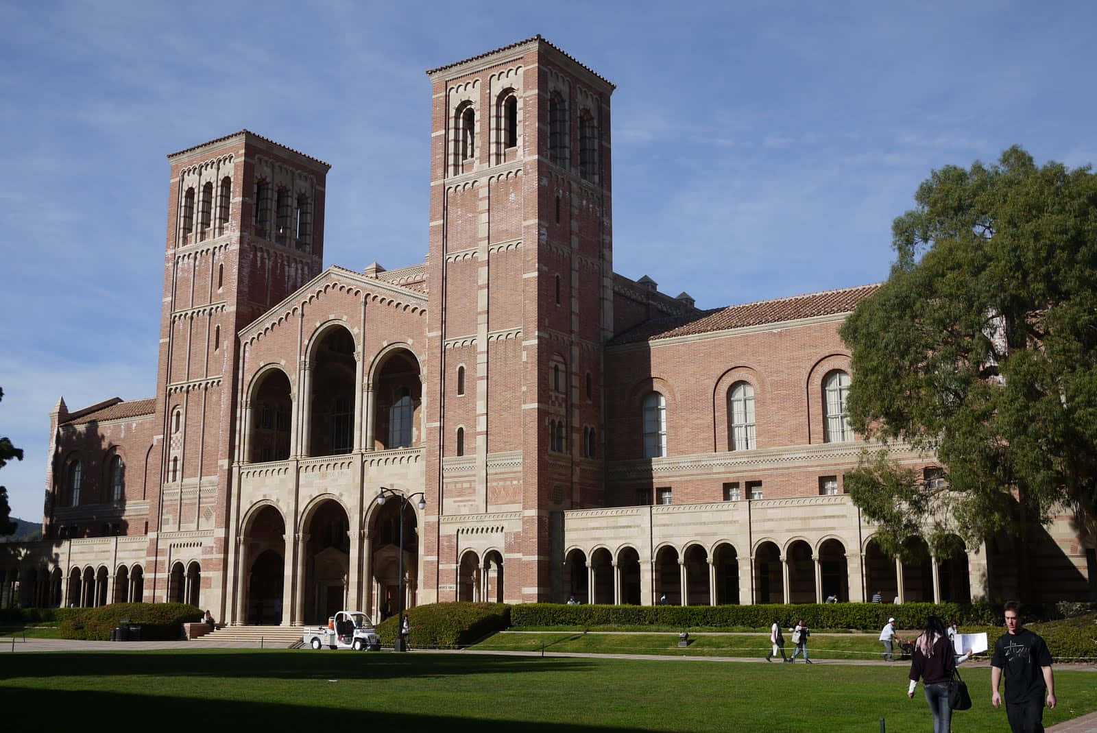 UCLA Campus, red brick, twin towers, HD Desktop Wallpaper