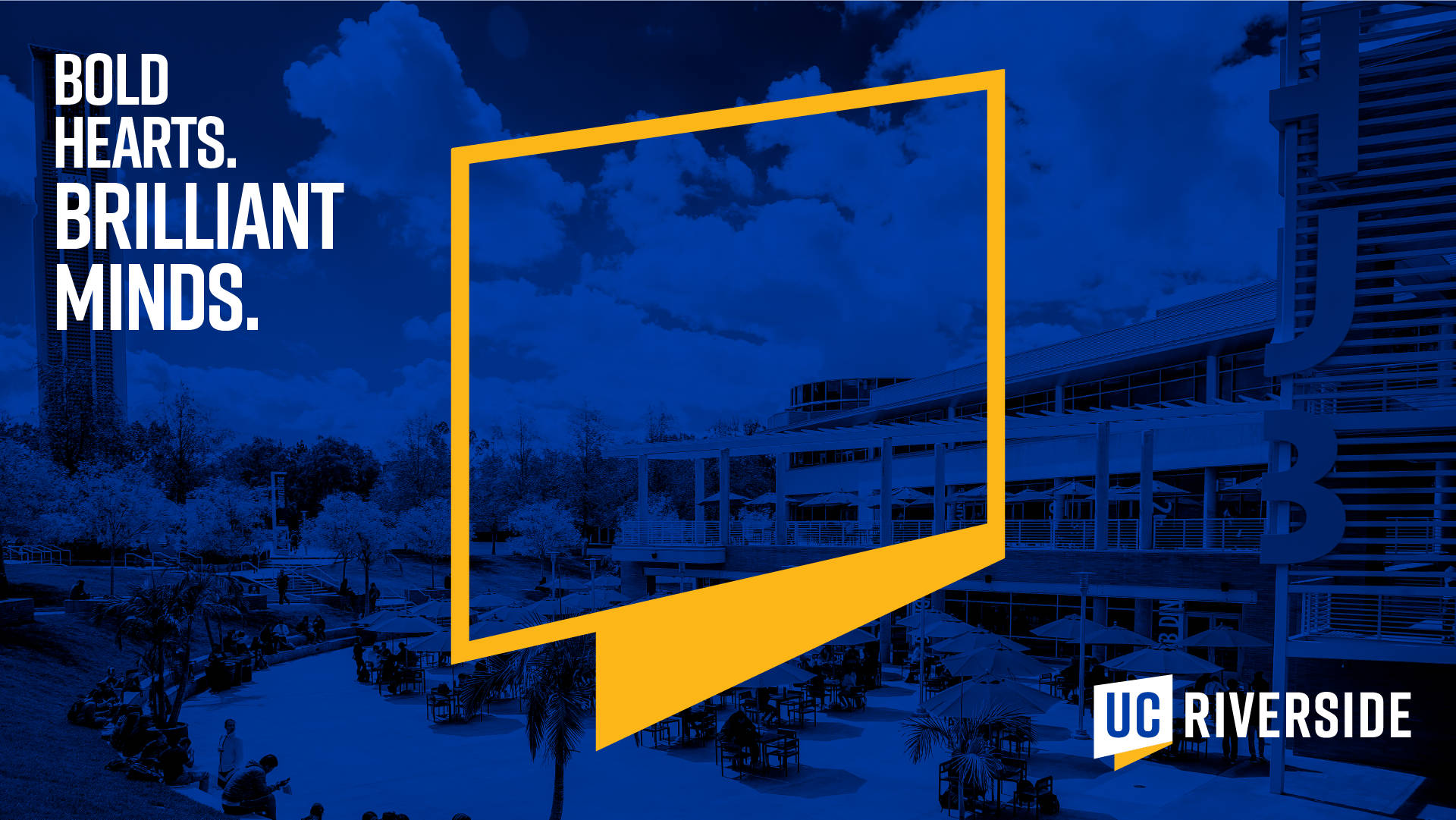 UCR, blue backdrop, yellow speech bubble, Full HD Desktop Wallpaper