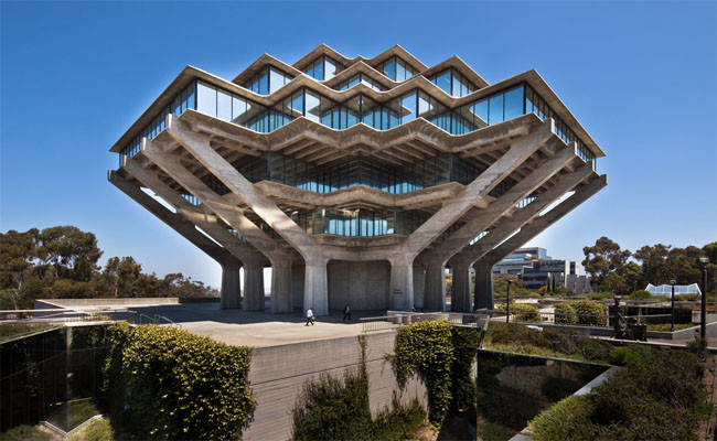 glass building, UCSD, modernist concrete building, SD Desktop Wallpaper