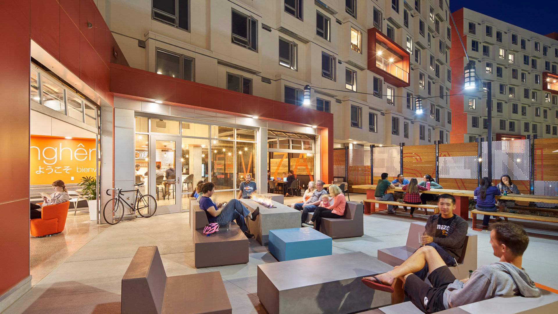 UCSD, lounge, modern outdoor seating, Full HD Desktop Wallpaper