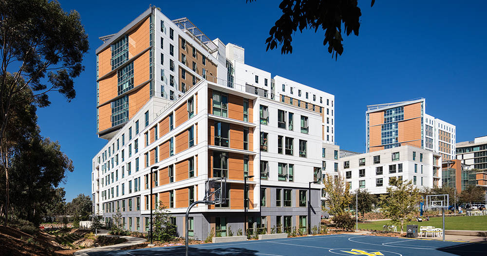 UCSD, orange buildings, orange and white facades, SD Desktop Wallpaper
