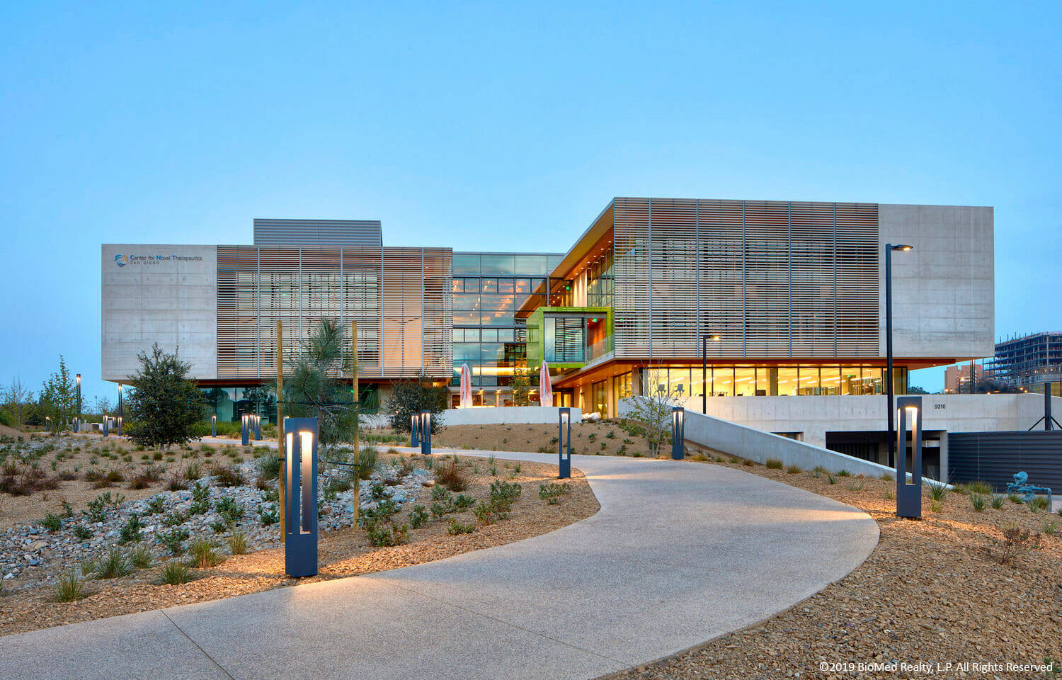 UCSD, desert building, glass and wood facade, HD Desktop Wallpaper