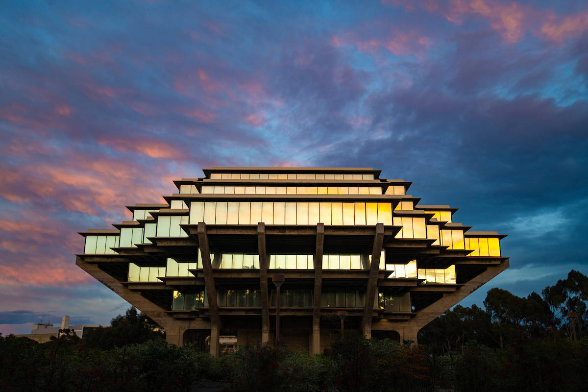 UCSD, sunset, twilight sky, SD Desktop Wallpaper