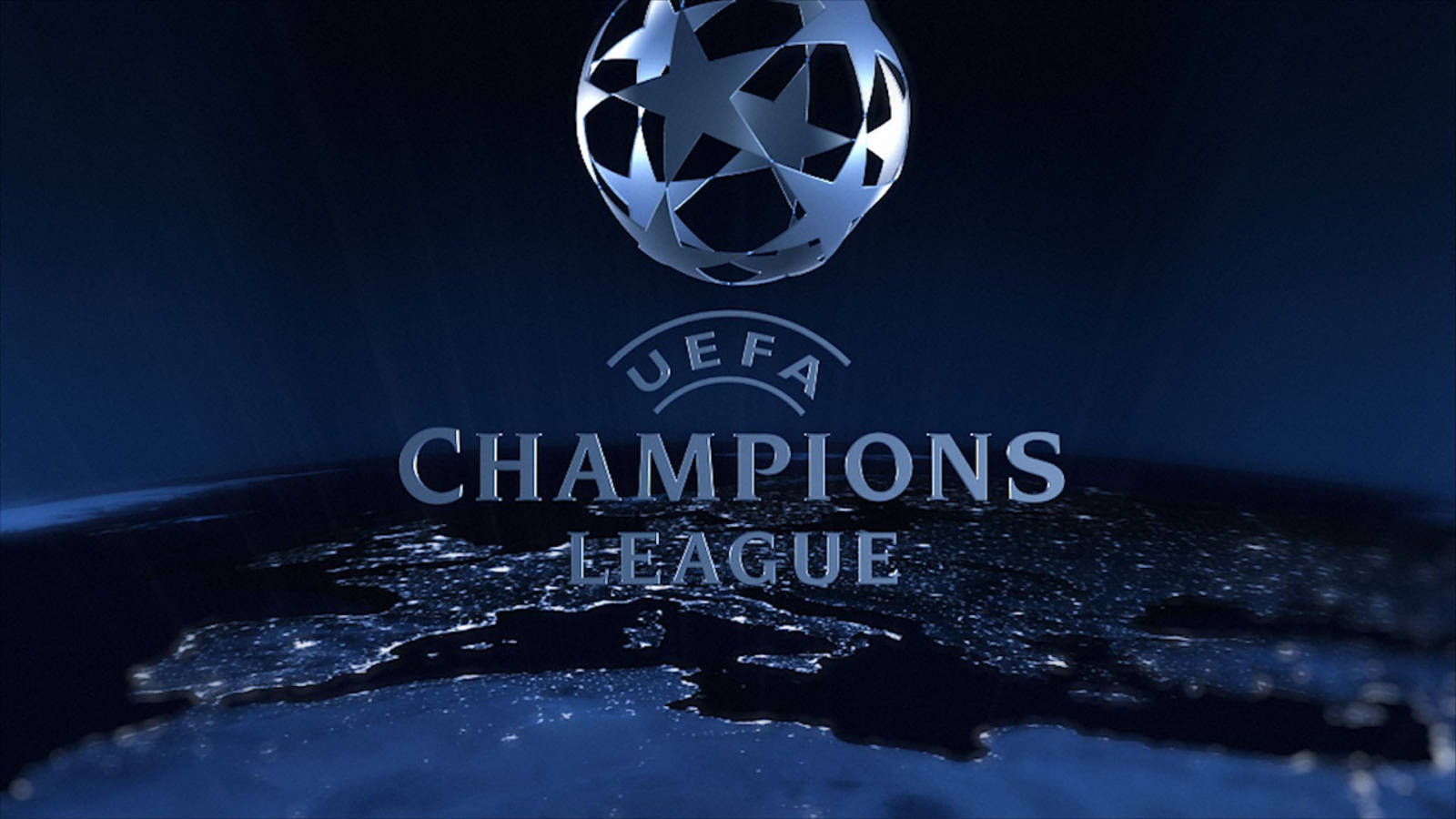 UEFA Champions League, shiny silver, dark blue globe, HD Desktop Wallpaper