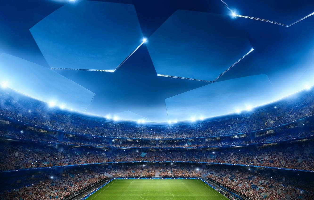 UEFA Champions League, star sky design, stadium, HD Desktop Wallpaper