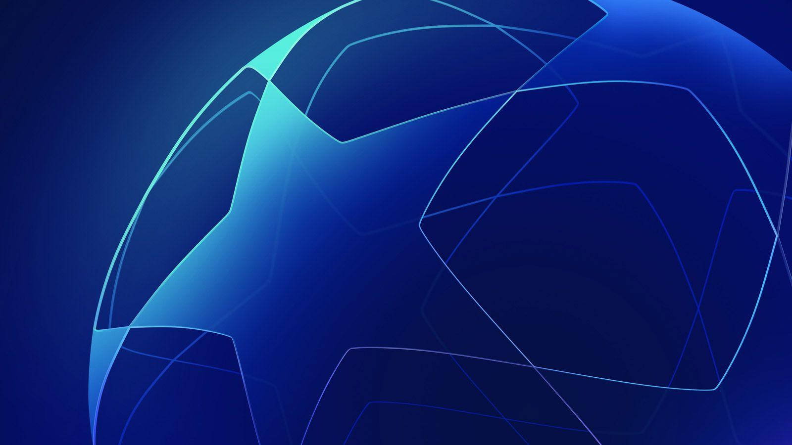 UEFA Champions League, star football logo, glowing blue lines, HD Desktop Wallpaper
