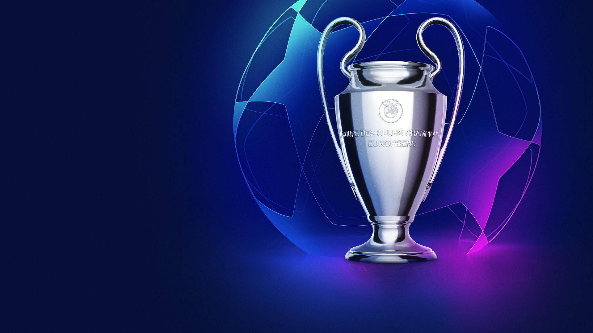 UEFA Champions League, football club trophy, shiny silver, Full HD Desktop Wallpaper
