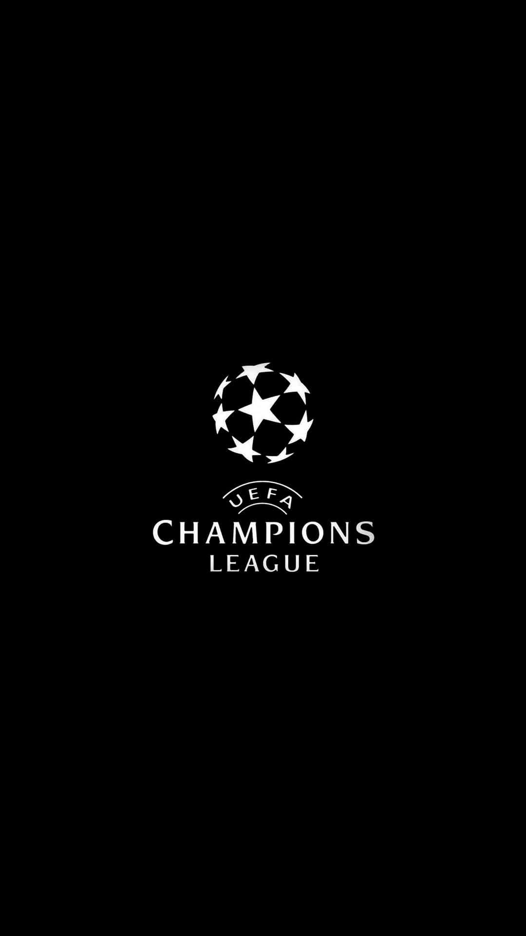 UEFA Champions League, white, solid black background, Full HD Phone Wallpaper