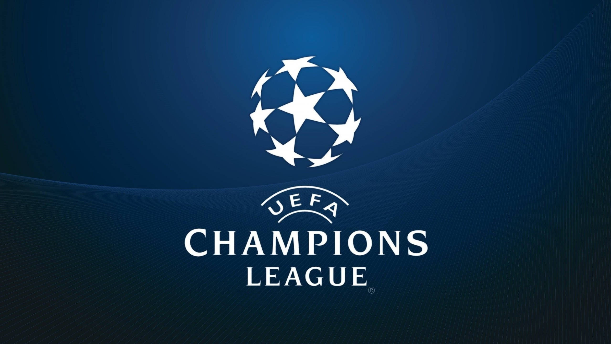 UEFA Champions League, white, deep blue gradient, 2K Desktop Wallpaper