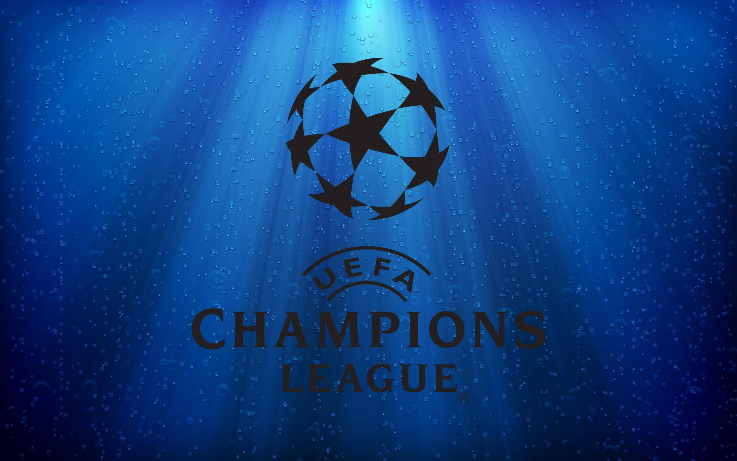 UEFA Champions League, blue rain drop, glows, 2K Desktop Wallpaper