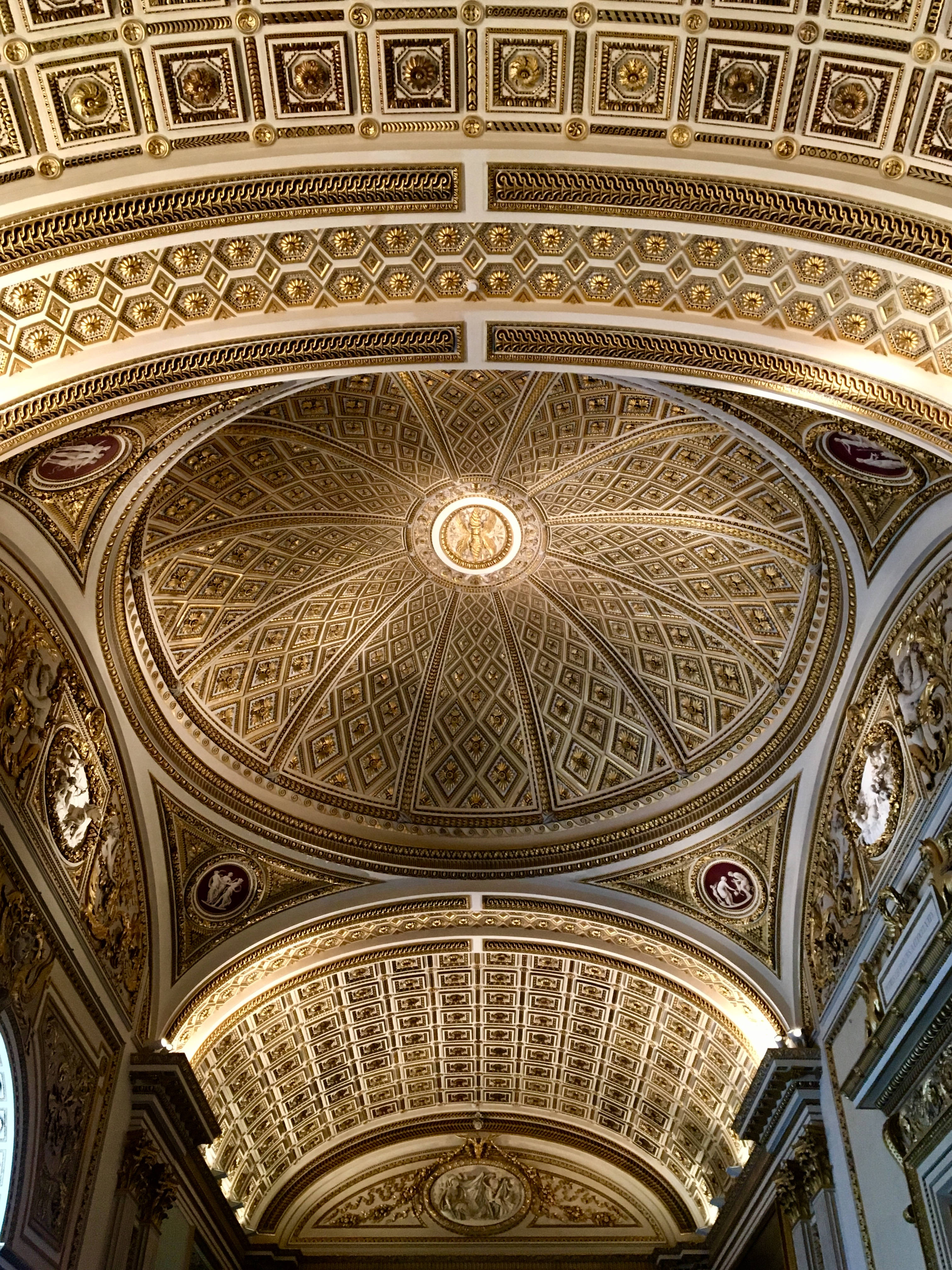 gold ceiling, Uffizi Gallery, ornate golden dome ceiling, 4K Phone Wallpaper