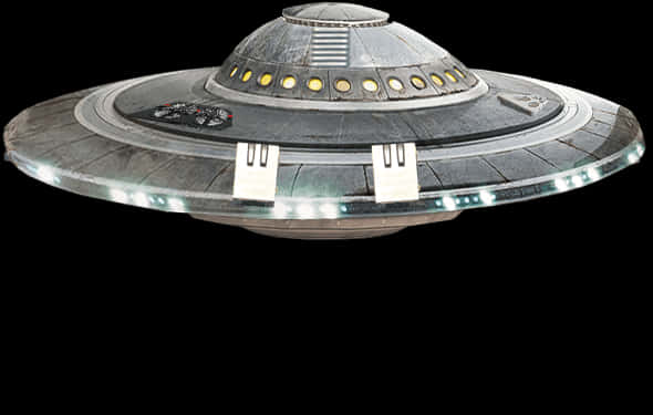 classic flying saucer, metallic, glowing lights, SD Desktop Wallpaper