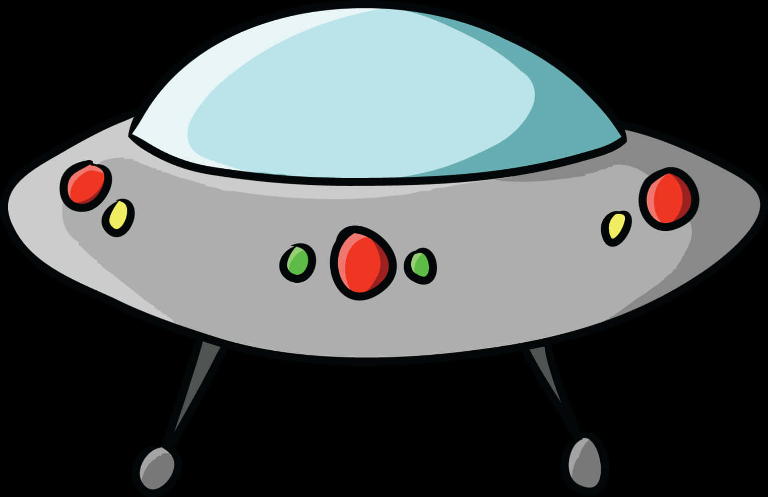 classic cartoon u f o, light blue dome, colorful lights, HD Desktop Wallpaper