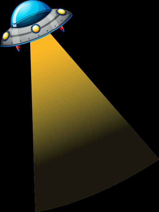 cartoon UFO, blue dome, yellow lights, SD Phone Wallpaper