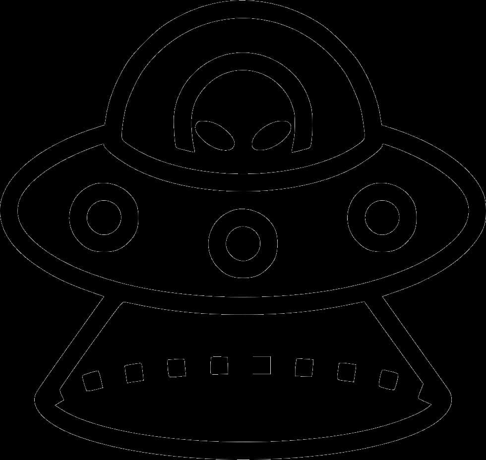 classic flying saucer, three circular lights, alien face, SD Desktop Wallpaper