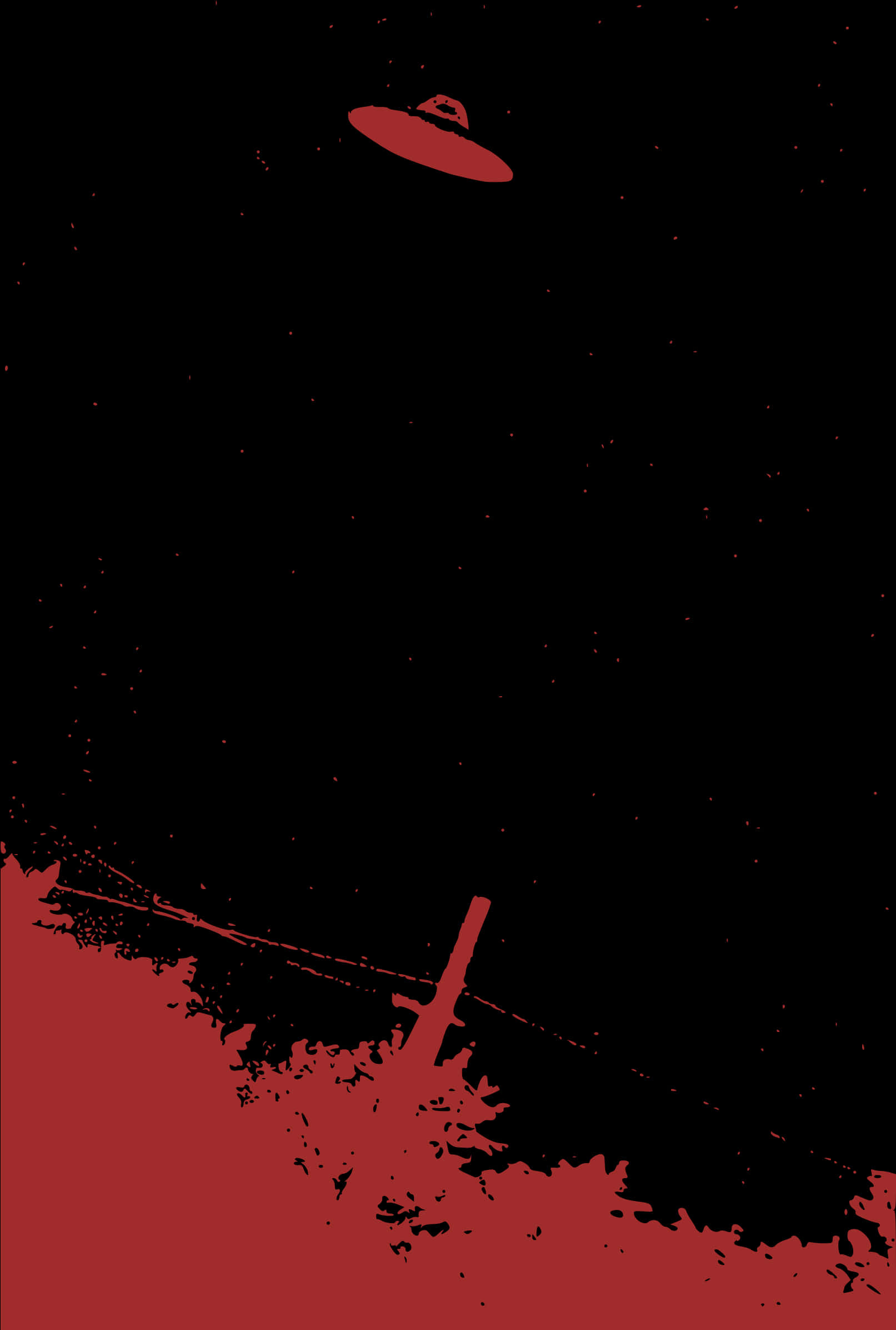 UFO, powerlines, red UFO, Full HD Phone Wallpaper